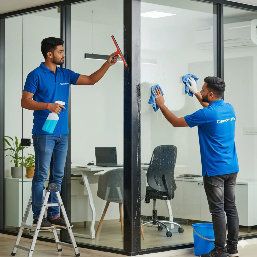 office cabin glass cleaning