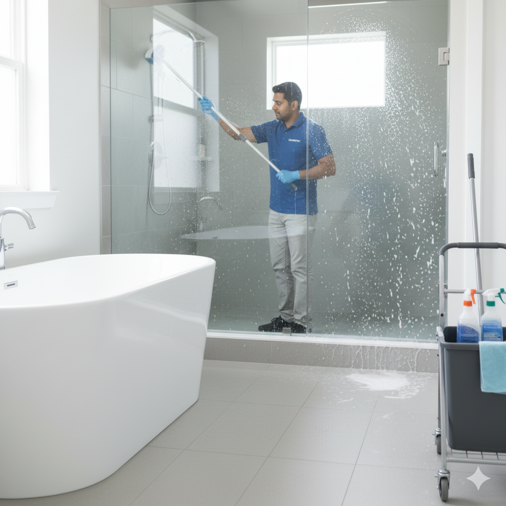 Bathroom Deep Cleaning Services bathroom glass partition cleaning